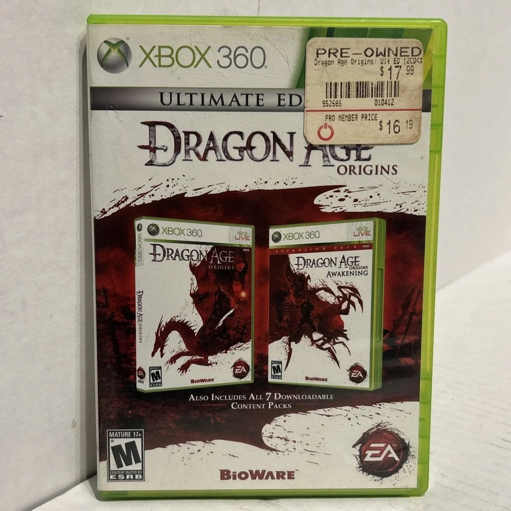 Electronic Arts Dragon Age Origins Ultimate Edition Xbox 360 Manual Included DLC